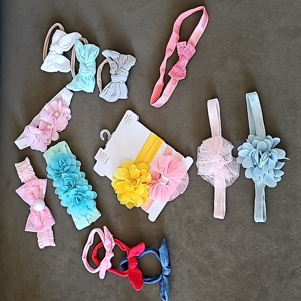 ❤️CARTERS Infant Toddler Little Girl Headbands Lot of 14
